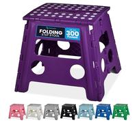 Handy Laundry Folding Lightweight Step Stool - Sturdy Enough to Support Adults - Opens Easy with One Flip - Great for Kitchen, Bathroom or Bedroom (Purple - 13 Inch)