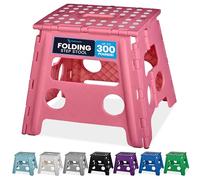 Handy Laundry Folding Step Stool with Handle, Non-Slip, Pink