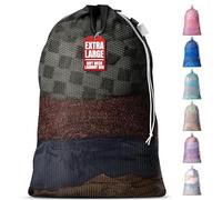 Handy Laundry Mesh Laundry Bag 24 x 36 Inches - Extra Large Heavy Duty Bag with Handles & Shoulder Strap, Breathable, Machine Washable for Dorm, Travel, Bedding & Storage - Black