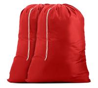 Handy Laundry Nylon XL - Large Capacity with Locking Drawstring, Machine Washable, Fits Laundry Baskets or Hampers, Holds 3 Loads of Clothes - Red (Pack of 2)