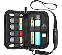 Handy On-The-Go Foam Padded Vape Case Pouch with Anti-slip Bands can Carry Electronic Cigarette and Vape and Vaped Pods (Black)