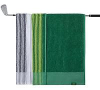 Handy Picks Caddie Golf Towel, Extra Large 44” x 22” Caddy Towel for Tour Professionals, Selected Soft Cotton, Absorbent with Professional Edge Finishing (White/Green, Pack of 2)