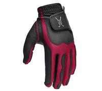 Handy Picks Men’s Golf Gloves, Premium Japanese Synthetic Leather, Stretch Fit, Enhanced Durability n Breathability (Black n Red, X-Large)