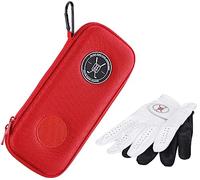 Handy Picks Performance Golf Glove Case - Golf Gloves Holder Case That Protects n Keeps Your Golf Gloves Neat n Dry - Air Flows Through on The Back Cover to Let The Moisture Out (Red)