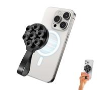 Handy Saugnapf Magnetic Phone Mount, Silicone Hands-Free Stand, Compatible with iPhone 15/14/13/12 MagSafe Cases, for Bathroom, Mirrors, TikTok, Selfies & Live Streaming (Black)