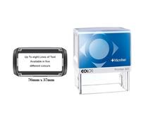 Handy Stamps Colop Premium Personalised Custom Made Self-Inking Business Company Address Rubber Ink Stamp - Up to 8 Lines of Customised Text with a Choice of Colour Options - 76mm x 37mm