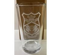 Handy Stamps Official Wrexham AFC Straight Pint Glass, Clear Glass with Etched Club Crest, 568ml Capacity, Dishwasher Safe, US Style