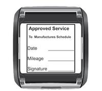 Handy Stamps Service Record Rubber Stamp, Approved Service with Date, Mileage and Signature Fields, 30mm x 30mm Black Ink