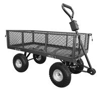 Handy THGT Small Steel Garden Trolley with Punctureless Wheels