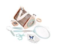 Handy Wildlife Collection Set Containing Wooden Examination Holder Net Tweezers for Science Education Fly Magnifier for