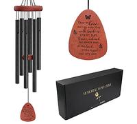 HandyAndy in Memory Sympathy Wind Chimes for Loss of Loved One | Personalized Bereavement/Condolences Memorial Gift | Remembrance 32 Inch Large Wood Cardinal Windchime for Grief of Love Ones Lost