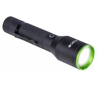 Handyfix Luceco LED Tactical Flashlight, Black with Green Trim, High-Power Torch 600lm