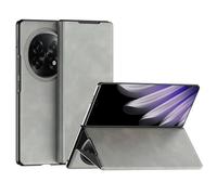 Handyhülle Für Oppo Find N5, Luxus Nappa Leder Klappbar Flip Hülle Ständer Funktion Rundumschutz Schutzhülle Stossfest Cover,Weiß,Find N5 White