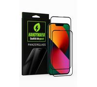 HANDYMAFIA iPhone 14 Screen Glass Set of 2 9H Tempered Glass, Full Protection Frame for Screen Protector Against Scratches and Drops, Anti-Fingerprint Coating