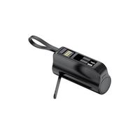 Handys 5000mAh 10W Charging with Builts, Black | Portable with Contained Stand and USB Plug Cable for Easy Travel and on the Go Convenience