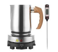 handysienda Candle Making Kit with Hot Plate for Adults, Candle Make Set with Wax Melter for Beginners, 900ml Pouring Pot Pitcher, Thermometer, Candle Making Tool Accessories (Faux Wood Grain Handle)