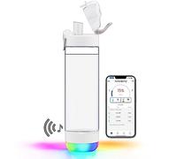 HANDYSPRING - Smart Water Bottle with Reminder to Drink Water - Lights and Sound (switchable) Spout Hydrate Glow Bottle 26 oz, Track Your Sips, Smart Hydration Reminder clear water bottle (white)