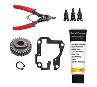 HandyTek 9706529 W11086780 Replacement Gear Parts for Kitchenaid Whirlpool Worm Partswith the 9709511 Gasket and 9703680 Circlip & 1.8 Oz Food Grade Grease