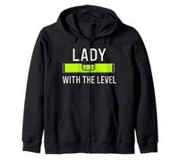 Handywoman Female Builder Fix It Myself DIY Queen Drill Tee Zip Hoodie