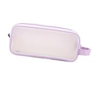 HANELREEZD Pen case Large Capacity Mesh Pencil Case Multifunctional Clear Pen Box with Handle and Zipper, for School Office Large Capacity(Lila)