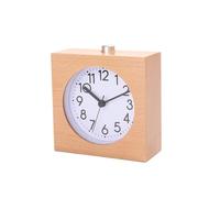 HANELREEZD Small Wooden Square Alarm Clock with Night Light alarm clock