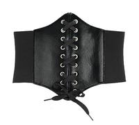 HANERDUN Women's Corset Belts Retro Wide Waspie Elastic Lace-up Waist Belt | Corset Belt, Chunky Belts, Renaissance Corset, Pirate Corset, Underbust Corset, Vintage, Elastic, Lace Up, Adjustable