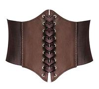 HANERDUN Women's Corset Belts Retro Wide Waspie Elastic Lace-up Waist Belt | Corset Belt, Chunky Belts, Renaissance Corset, Pirate Corset, Underbust Corset, Vintage, Elastic, Lace Up, Adjustable