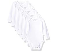 Hanes Baby Long Sleeve, Ultimate Flexy Bodysuits Boys & Girls, 5-Pack Bodystocking, Diamond White, 18-24 Months