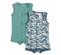 Hanes Baby, Ultimate Zippin Sleeveless Bodysuits, Zip Rompers, 2 Pack, Dusty Greens, 0-6 Months