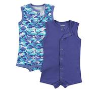 Hanes Baby, Ultimate Zippin Sleeveless Bodysuits, Zip Rompers, 2 Pack, Purples, 6-12 Months