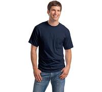Hanes Beefy-T Men`s Pocket T-Shirt, 5190, 2XL, Deep Navy