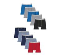 Hanes Boys' and Toddler Underwear, Comfort Flex and ComfortSoft Boxer Briefs, Multiple Packs Available, Grey/Blue/Black/Red-10, S (Pack of 10)