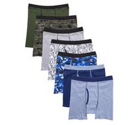 Hanes Boys' ComfortSoft Printed Boxer Briefs, Assorted, Medium (Pack of 7)