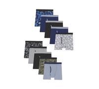 Hanes Boys' ComfortSoft Waistband Tagless Boxer Briefs, 10 Pack-Assorted Prints & Solids, M (Pack of 10)