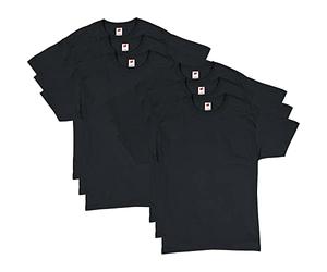 Hanes Boys Essentials Short Sleeve T-Shirt Value Pack, 6-Pack, Black - 6 Pack, M