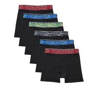 Hanes Boys' Performance Tween Boxer Brief Pack X-Temp Mesh Stretch Underwear Black Pack of 6, black / black, M