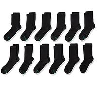 Hanes Boys' Socks, Double Tough Cushioned Crew Socks, 12-pair Packs, Black, Medium