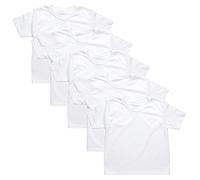 Hanes Boys Toddler Undershirts, White T-Shirts for Babies, Crew Tees, 5-Pack Base Layer Top, 4 Years