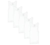 Hanes Boys Tank Undershirt, EcoSmart Cotton Shirt, Multiple Packs Available Base Layer Top, White, S (Pack of 5)