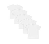 Hanes Boys Undershirt, EcoSmart Short Sleeve Crew Shirts, Multiple Packs Available Base Layer Top, White, M (Pack of 5)