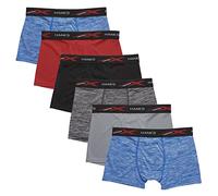 Hanes Boys X-Temp Boxer Briefs, Moisture Wicking Breathable Underwear, Tagless, Assorted, Red/Black/Blue-6 Pack, M (Pack of 6)