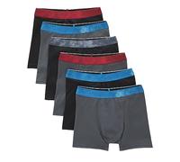 Hanes Boys' X-Temp Performance Boxer Briefs Assorted Solid Colors 6 Pack, Black/Gray - 6 Pack, L