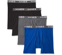 Hanes Comfort Flex Fit Ultra Soft Cotton Modal Blend Boxer Brief 4-Pack Black/Gray XL, Black/Gray, XL