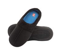 Hanes Comfort Soft Memory Foam Indoor Outdoor Clog Slipper Shoe-Men’s and Boy’s, Black/Blue, X-Large UK