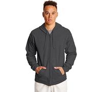 Hanes Men's, EcoSmart Fleece Full-Zip Hoodie, Hooded Sweatshirt, Charcoal Heather, 3XL