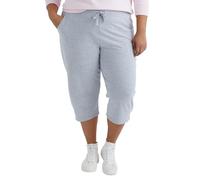 Just My Size Women's French Terry Capri, Light Steel, 1X