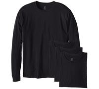 Hanes ComfortSoft Men's Long-Sleeved Shirt, Pack of 4, Black, S
