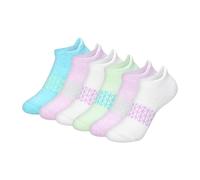 Hanes Cushioned No Show Tab, Absolute Active Heel Shield Socks for Girls, Moisture-Wicking, 6-Pairs Socks, Blue/Green, 10.5-4 (Pack of 6) Girl