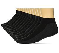 Hanes Cushioned X-Temp, Moisture-Wicking No-Show Socks for Men, 12-Pair Pack, Shoe Sizes 6-12, Black, Black