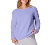 Hanes EcoSmart V-Notch Crewneck, Fleece Pullover Sweatshirt for Women, Peri Blue, S